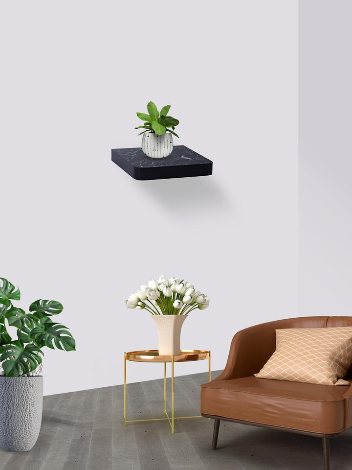 Rwandos Wall Shelf Length 25 CM  Black Marble