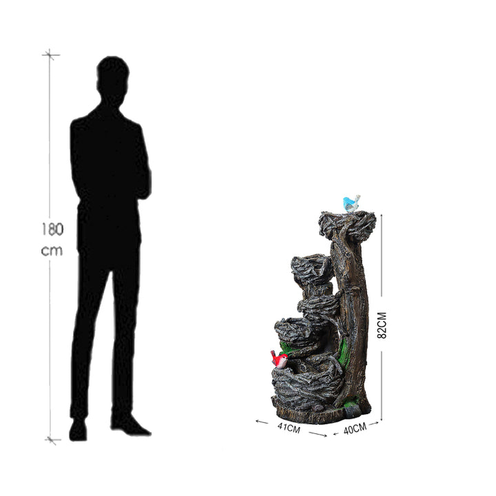 ديكور  شلال نافورة  عصافير مع العش بإضاءة ليد