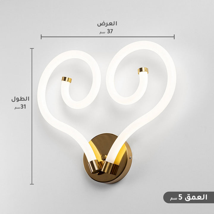 إضاءة جدارية إبليك كيوبيد ذهبي وأبيض