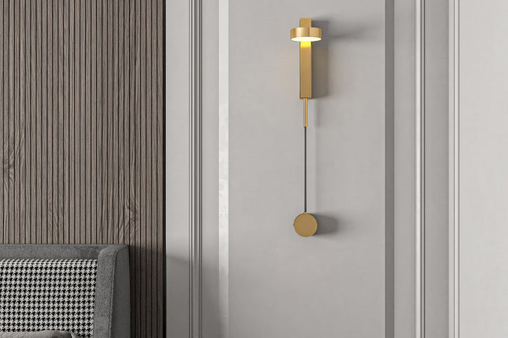 wall Lighting Modern in golden color with dimmer switch