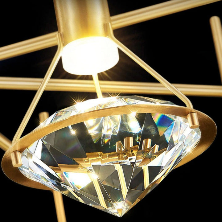 Single pendant Lighting with light diffuser crystal