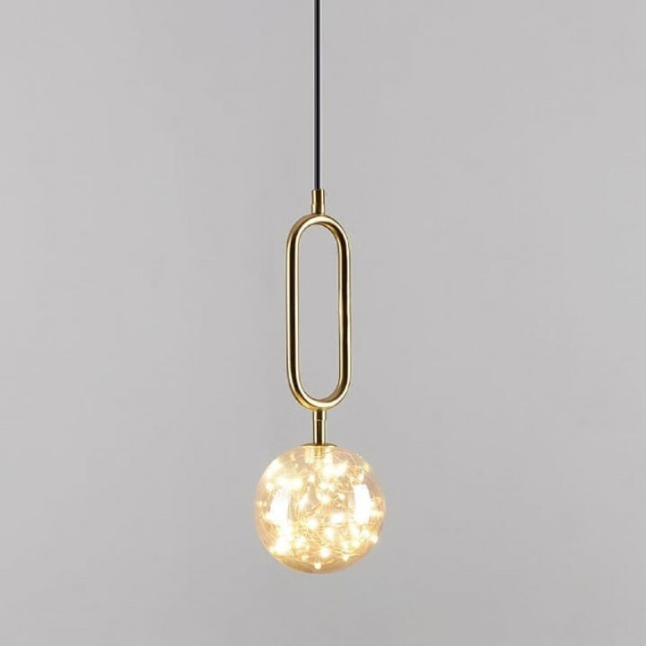 Golden pendant Lighting with ring and LED Lightings