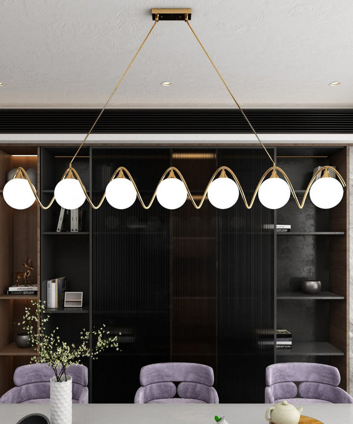 Modern spiral pendant Lighting with 7 bulbs