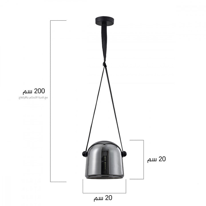 إضاءة معلقة راقية مفرد مع حزام اسود  10 واط قطر 20 سم