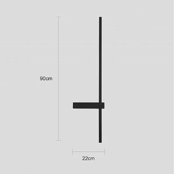 إضاءة جدارية مودرن اسود مع 3 اضاءات 20 واط قطر 90 سم سم - من همر